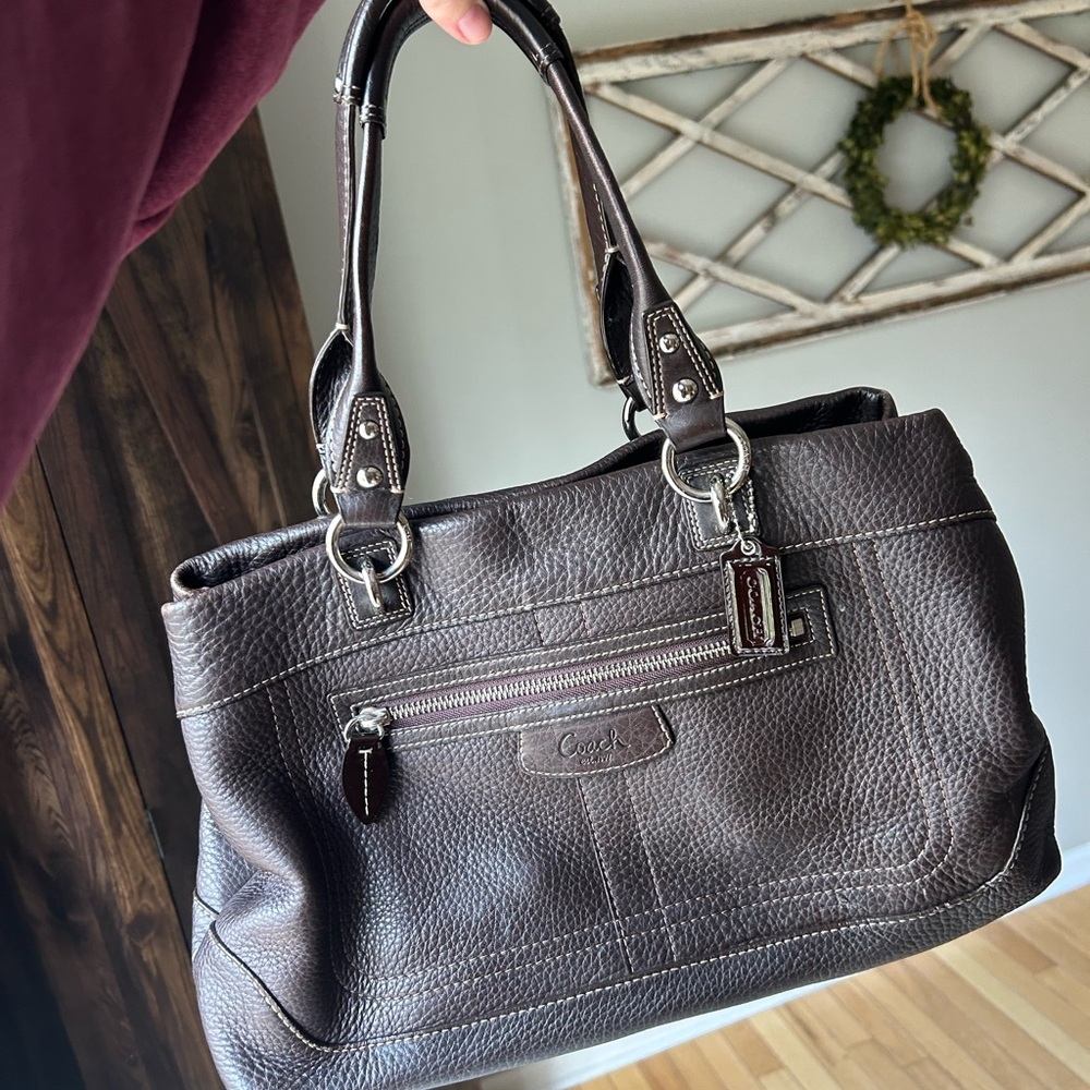 Coach Brown Leather Tote Bag